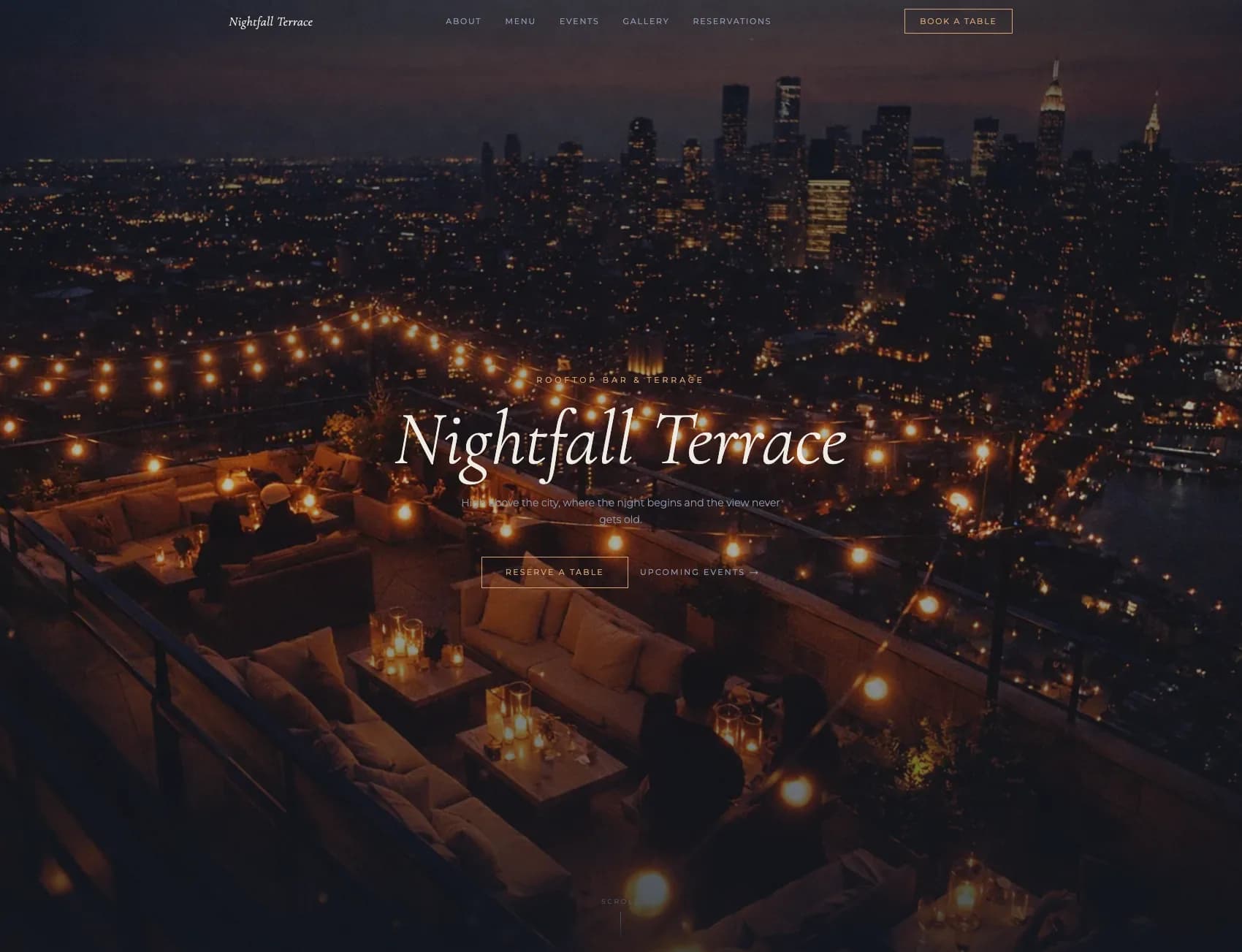 Nightfall Terrace interface preview